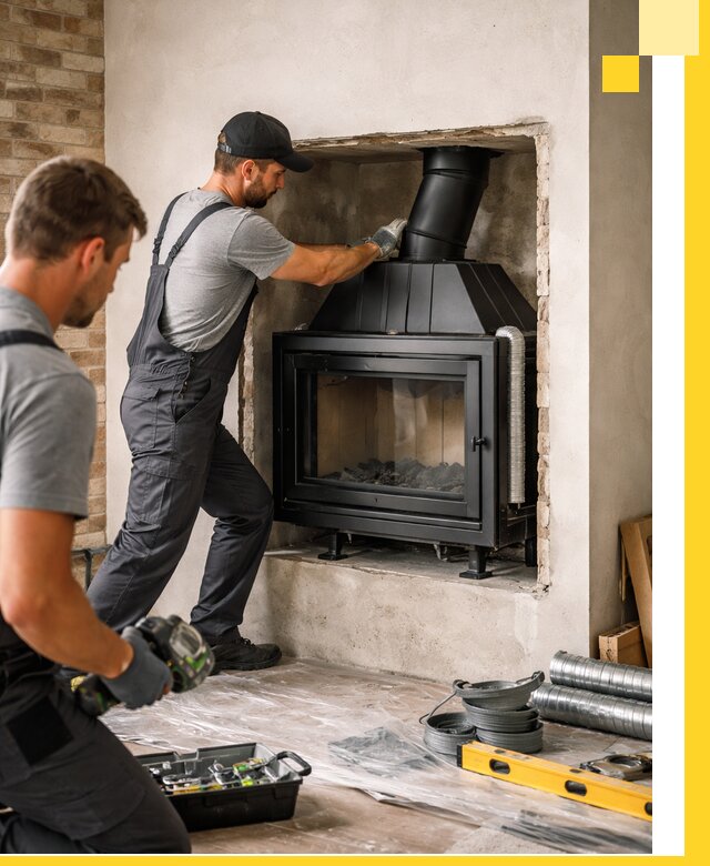 Установка каминных топок в Добрянке: монтаж, подключение
