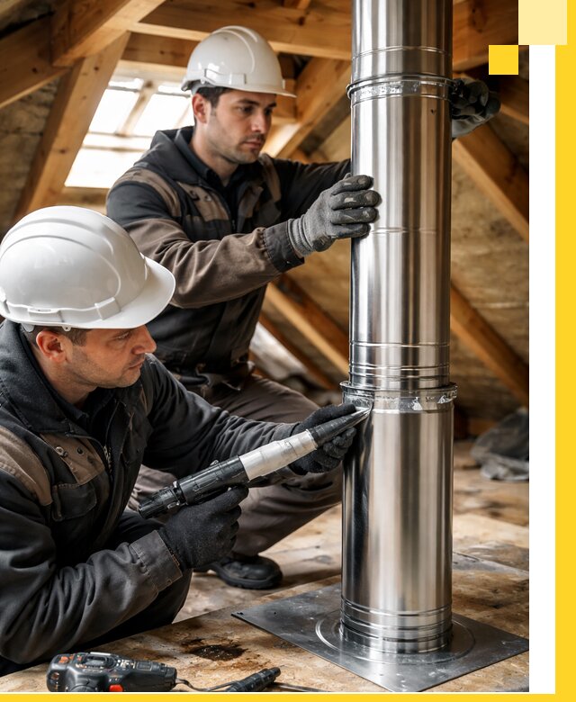 Монтаж дымоходов для каминов в Добрянке с гарантией качества
