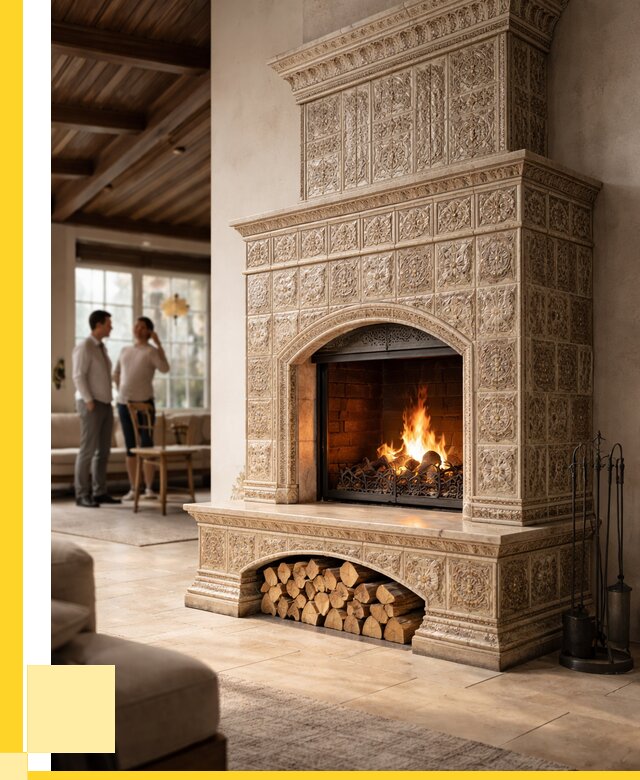 Купить изразцовый камин в Добрянке от 252550 р. | ЭриданДбр