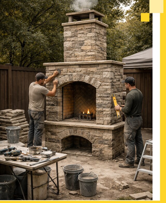 Проектирование и установка уличных каминов в Добрянке