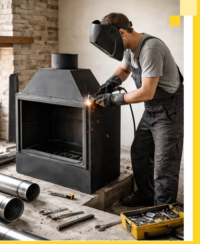 Продажа и установка металлических каминов в Добрянке под ключ