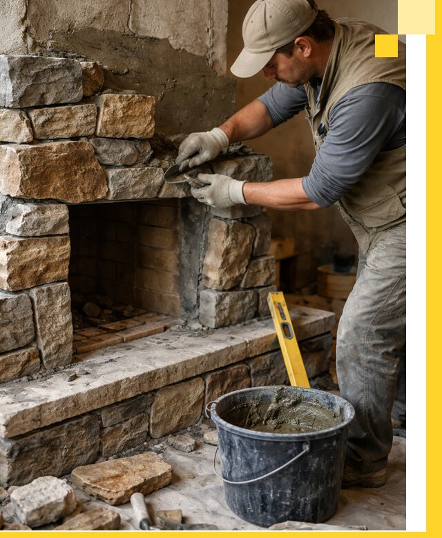 Изготовление и установка каменных каминов под ключ в Добрянке