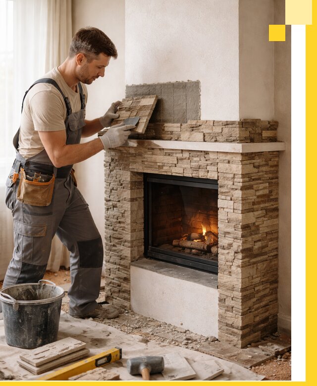 Изготовление и монтаж каминов для дома под ключ в Добрянке