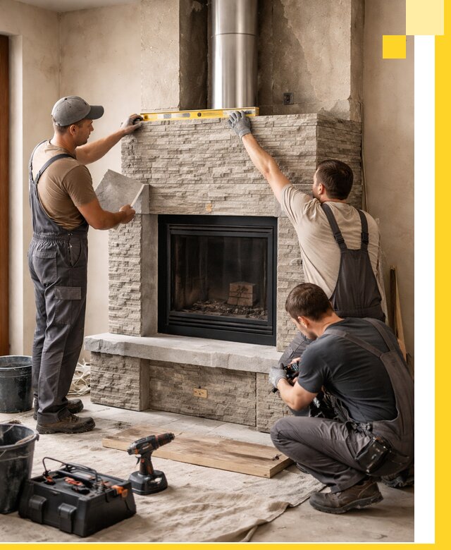 Профессиональный монтаж каминов под ключ в Добрянке для дома