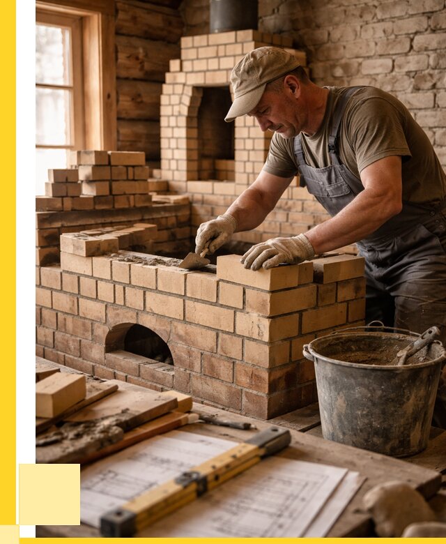 Кладка печей из кирпича в Добрянке цены от 30306 р. - ЭриданДбр