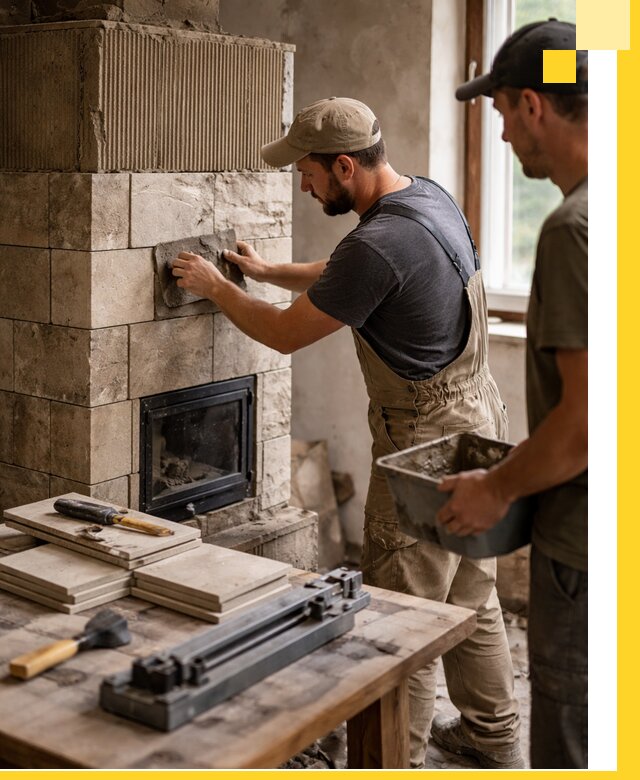 Профессиональная облицовка печей в Добрянке: керамика и камень