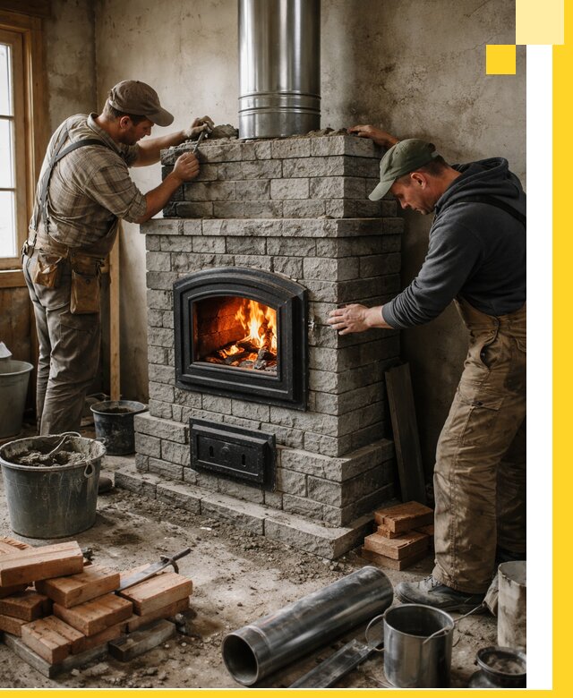 Производство, поставка и монтаж дровяных печей в Добрянке