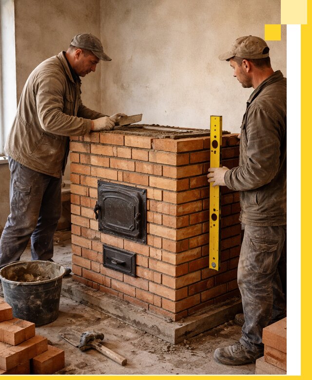 Отопительные печи под ключ в Добрянке, установка и сборка