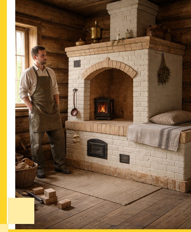 Русские печи с лежанкой под ключ в Добрянке от 151530 р. ЭриданДбр