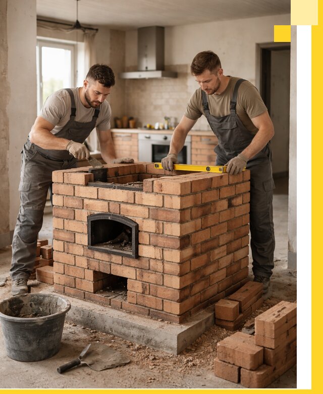 Установка и монтаж печей в частном доме в Добрянке под ключ