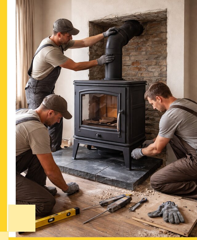 Монтаж печи камина в частном доме в Добрянке от 25255 р. | ЭриданДбр