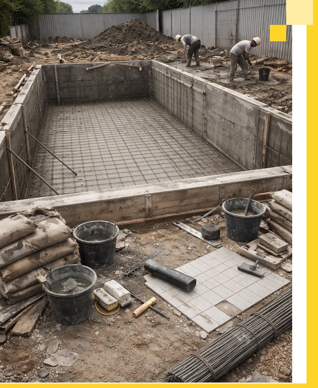 Строительство бассейнов под ключ в Добрянке, дизайн и монтаж