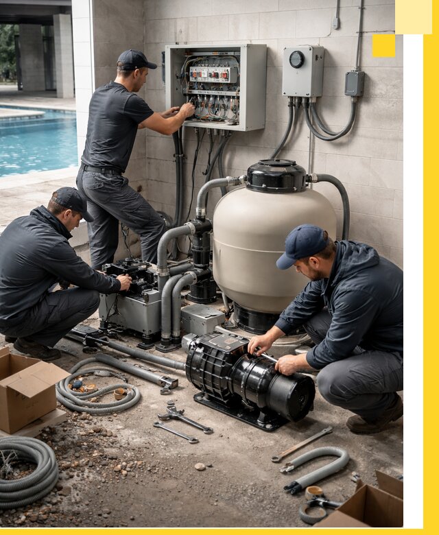 Профессиональный монтаж оборудования для бассейнов в Добрянке