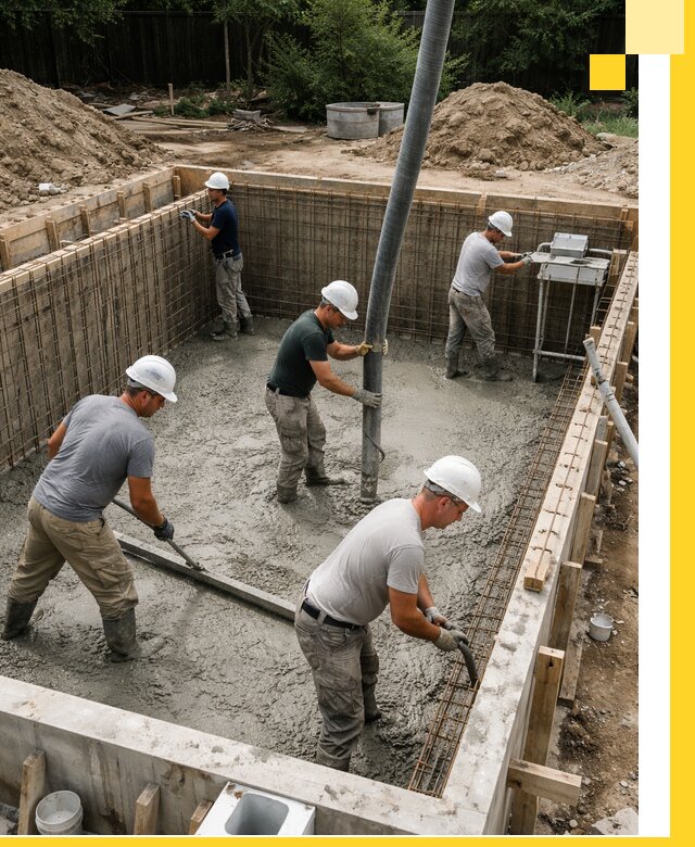 Строительство бетонных бассейнов под ключ в Добрянке