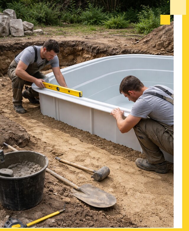 Производство и установка пластиковых бассейнов в Добрянке под ключ