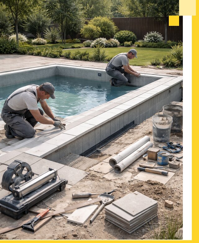 Строительство открытых бассейнов под ключ в Добрянке профессионально