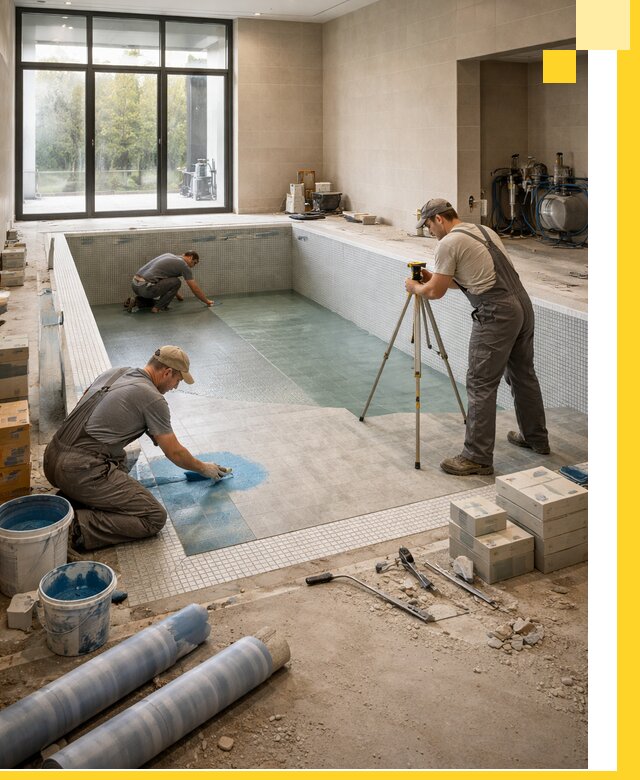 Проект и строительство закрытых бассейнов в Добрянке под ключ