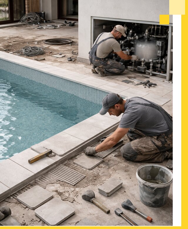 Строительство и монтаж бассейнов в коттедже в Добрянке