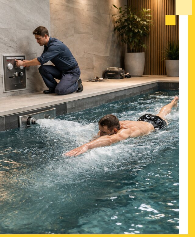 Проектирование и монтаж бассейнов с противотоком в Добрянке