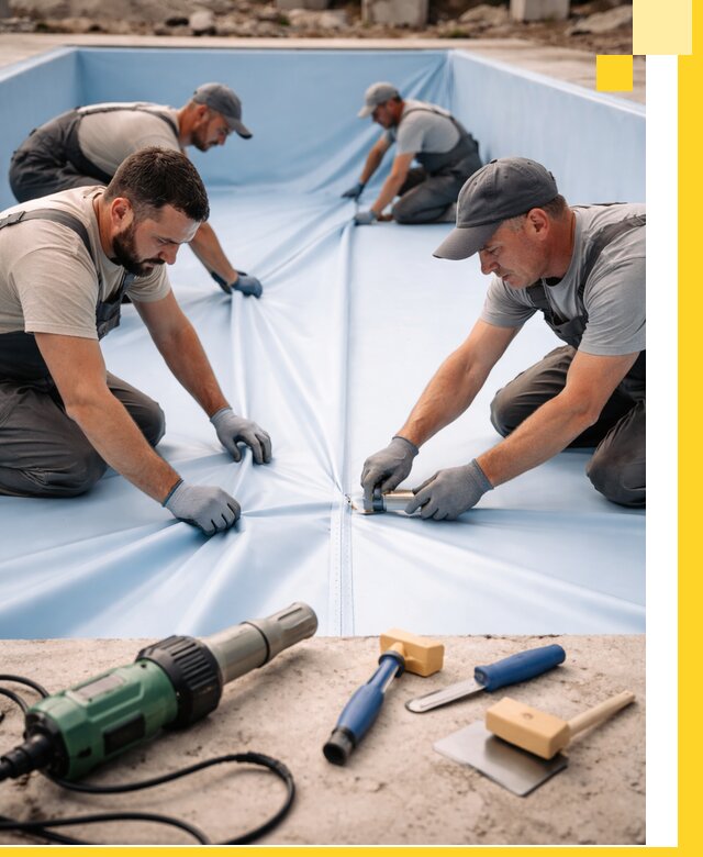 ПВХ пленка для бассейнов с монтажом и гарантией в Добрянке