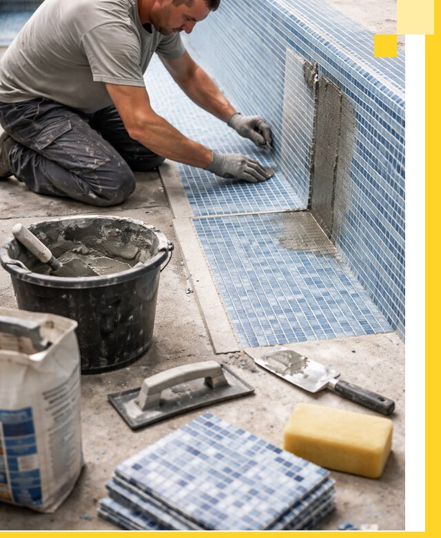 Укладка и ремонт мозаики для бассейнов под ключ в Добрянке