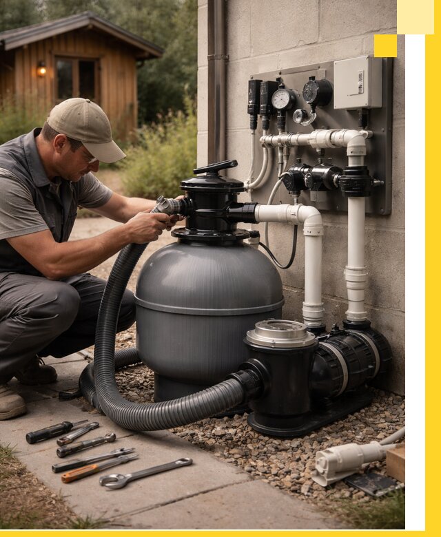 Продажа и монтаж фильтров и насосов для бассейнов в Добрянке