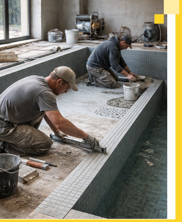 Строительство бассейна в частном доме в Добрянке под ключ