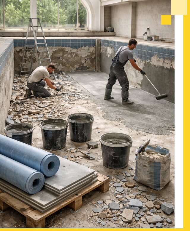 Реконструкция бассейнов в Добрянке: ремонт, гидроизоляция