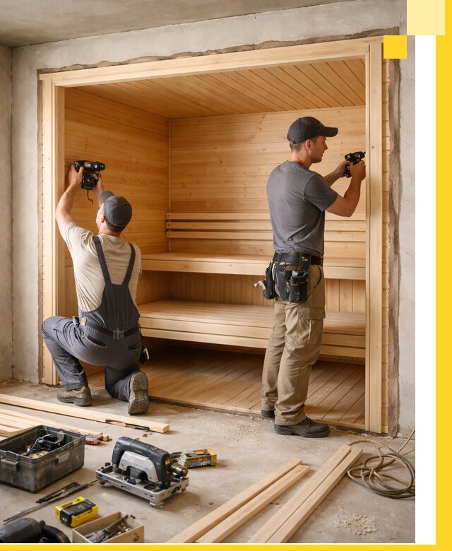 Монтаж саун под ключ в Добрянке — проектирование и установка