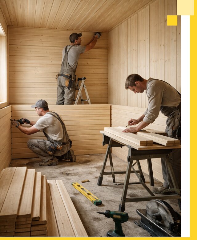 Обшивка саун в Добрянке из натуральной древесины под ключ