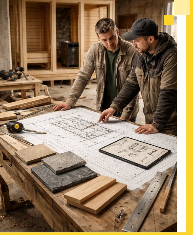 Проекты бань под ключ и планы строительства в Добрянке