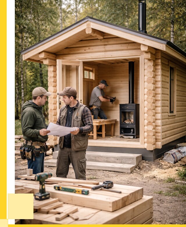 Монтаж бань под ключ в Добрянке — от 202040 р. | ЭриданДбр