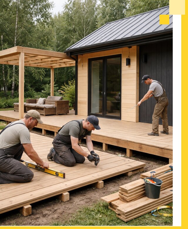 Строительство бань с террасой и бассейном под ключ в Добрянке