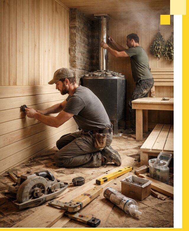 Полное строительство и оснащение парных под ключ в Добрянке