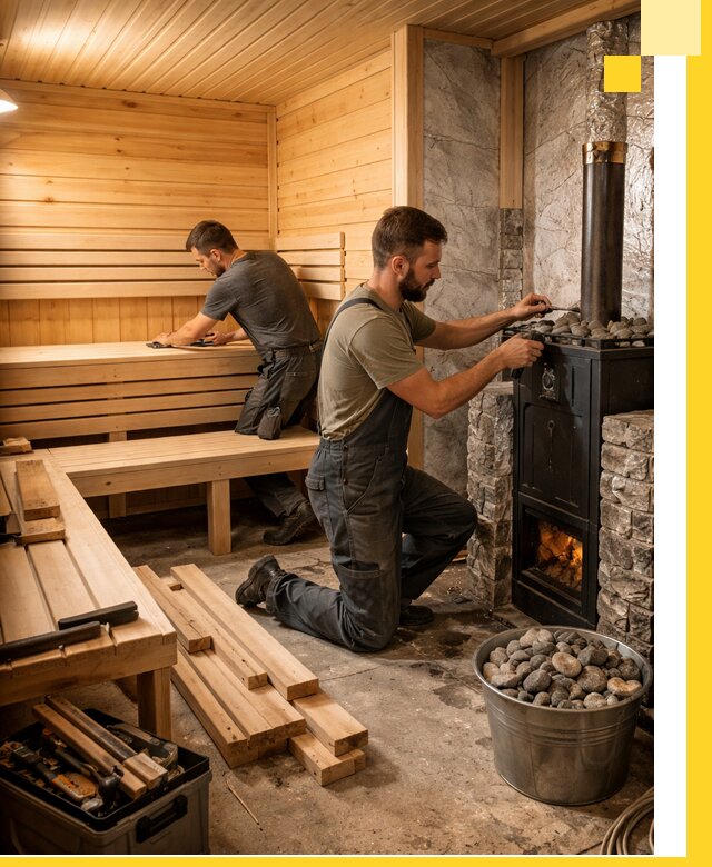 Дизайн и строительство интерьеров бань под ключ в Добрянке