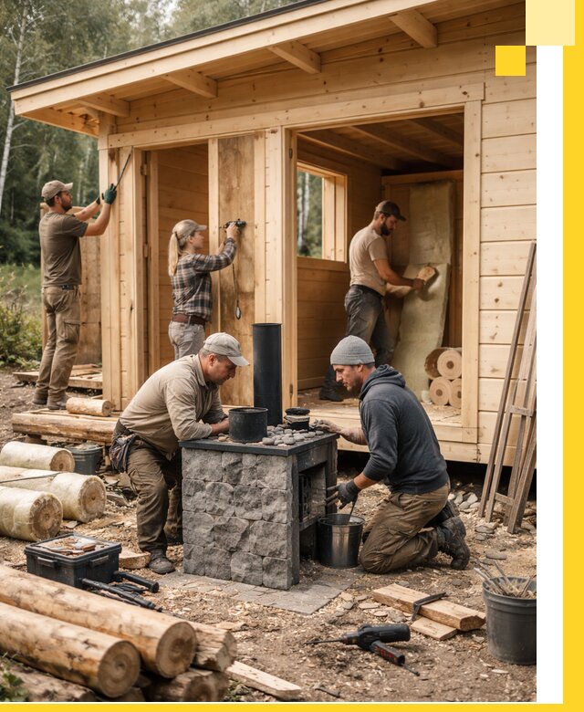 Купить баню под ключ в Добрянке строительство монтаж отделка