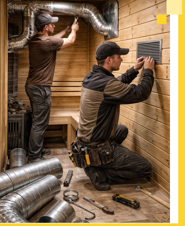 Проектирование и монтаж вентиляции бани в Добрянке под ключ