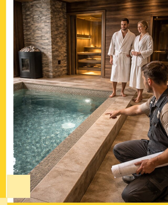 Проект бани с бассейном под ключ в Добрянке от 65663 р. | ЭриданДбр