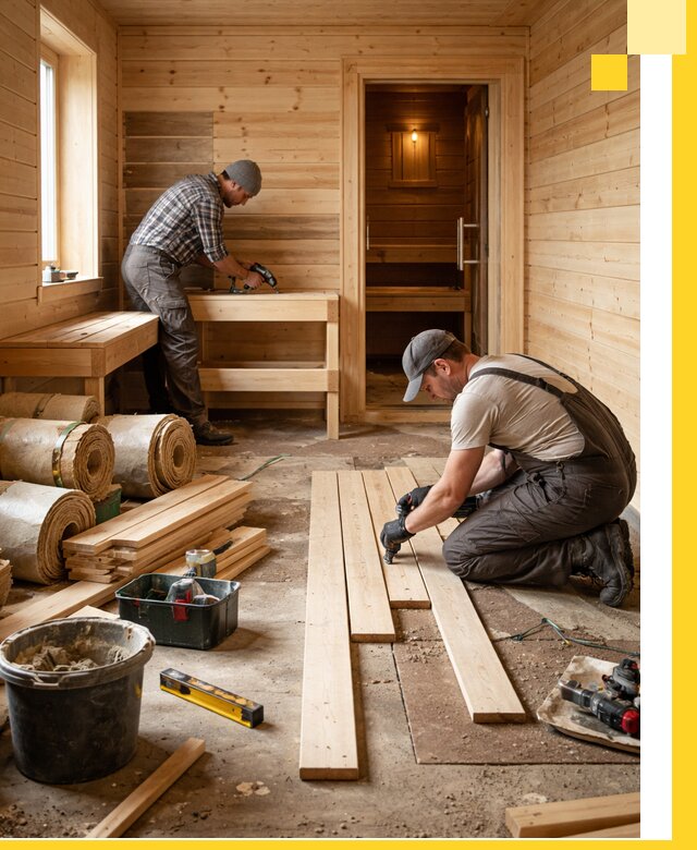 Индивидуальный проект бани с комнатой отдыха под ключ в Добрянке