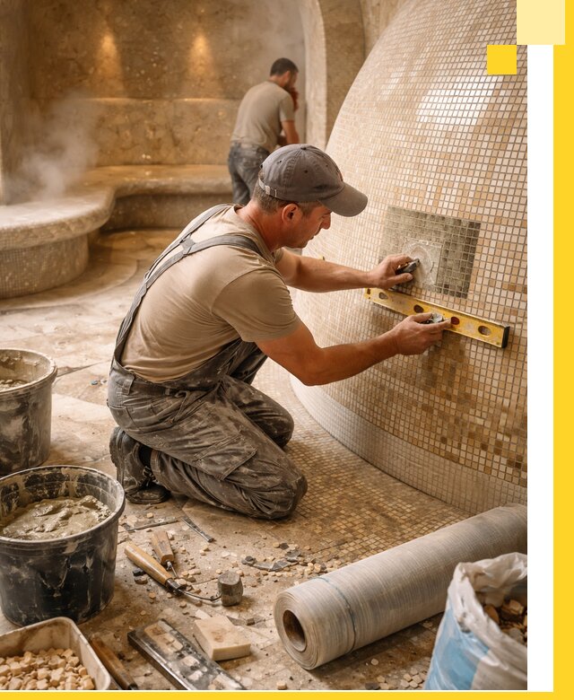 Хамам под ключ в Добрянке: проектирование, строительство, отделка