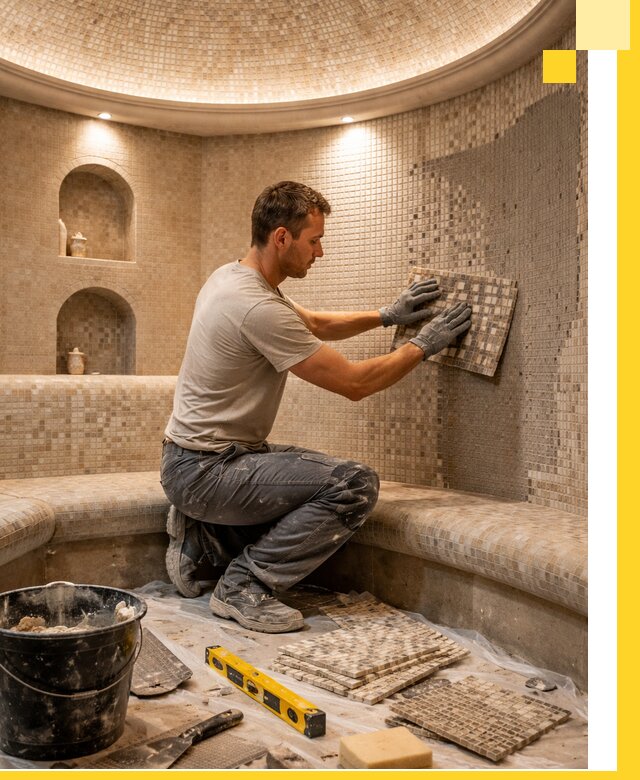 Устройство и монтаж домашнего хамама под ключ в Добрянке