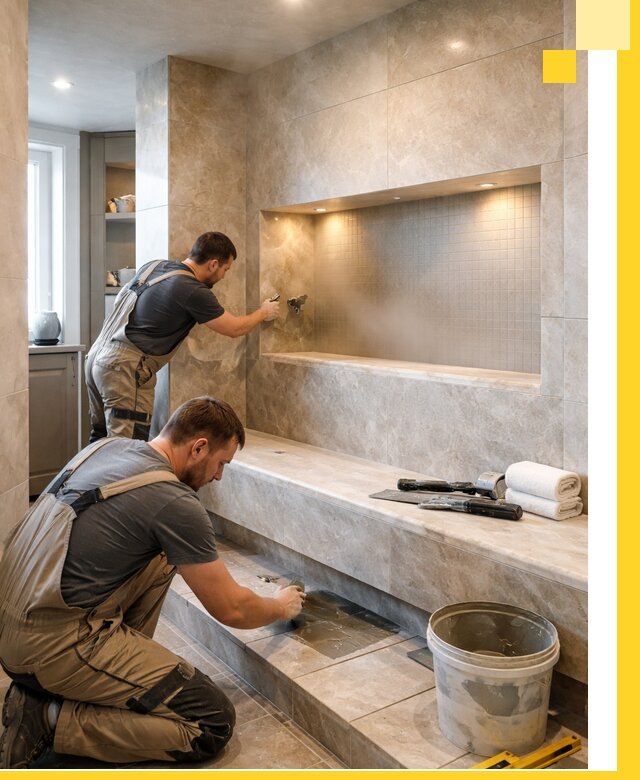 Профессиональное строительство хамама в квартире в Добрянке