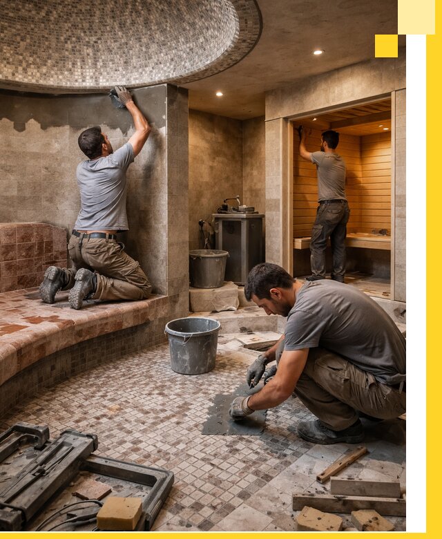 Проект и строительство хамама бани и сауны под ключ в Добрянке