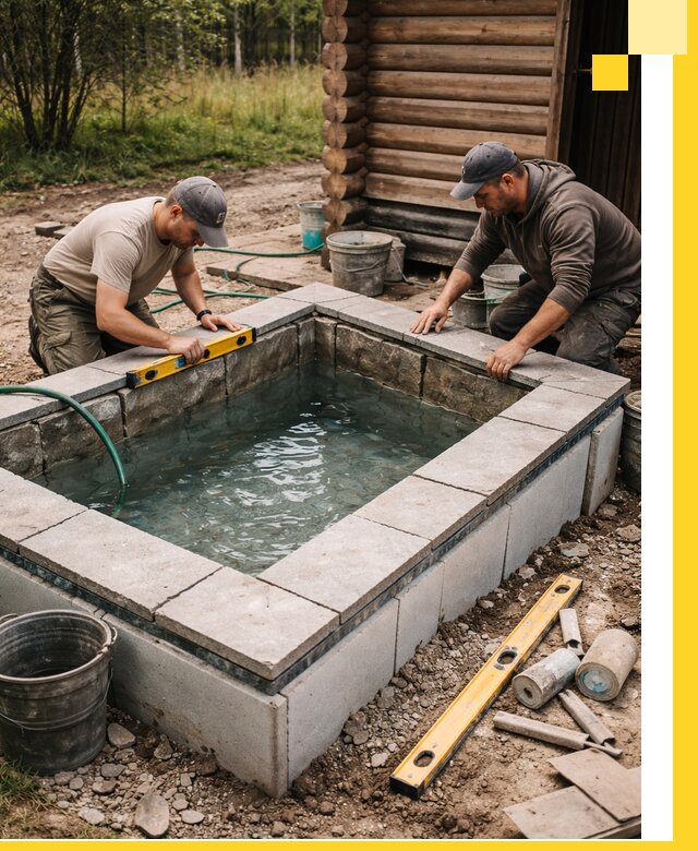 Изготовление и установка холодных купелей под ключ в Добрянке